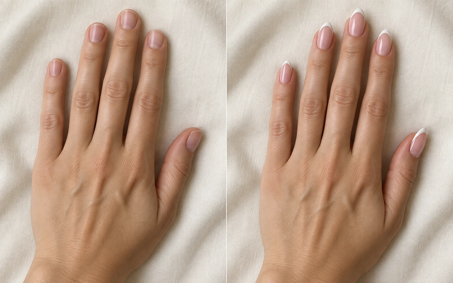 After: Illustrative manicure comparison