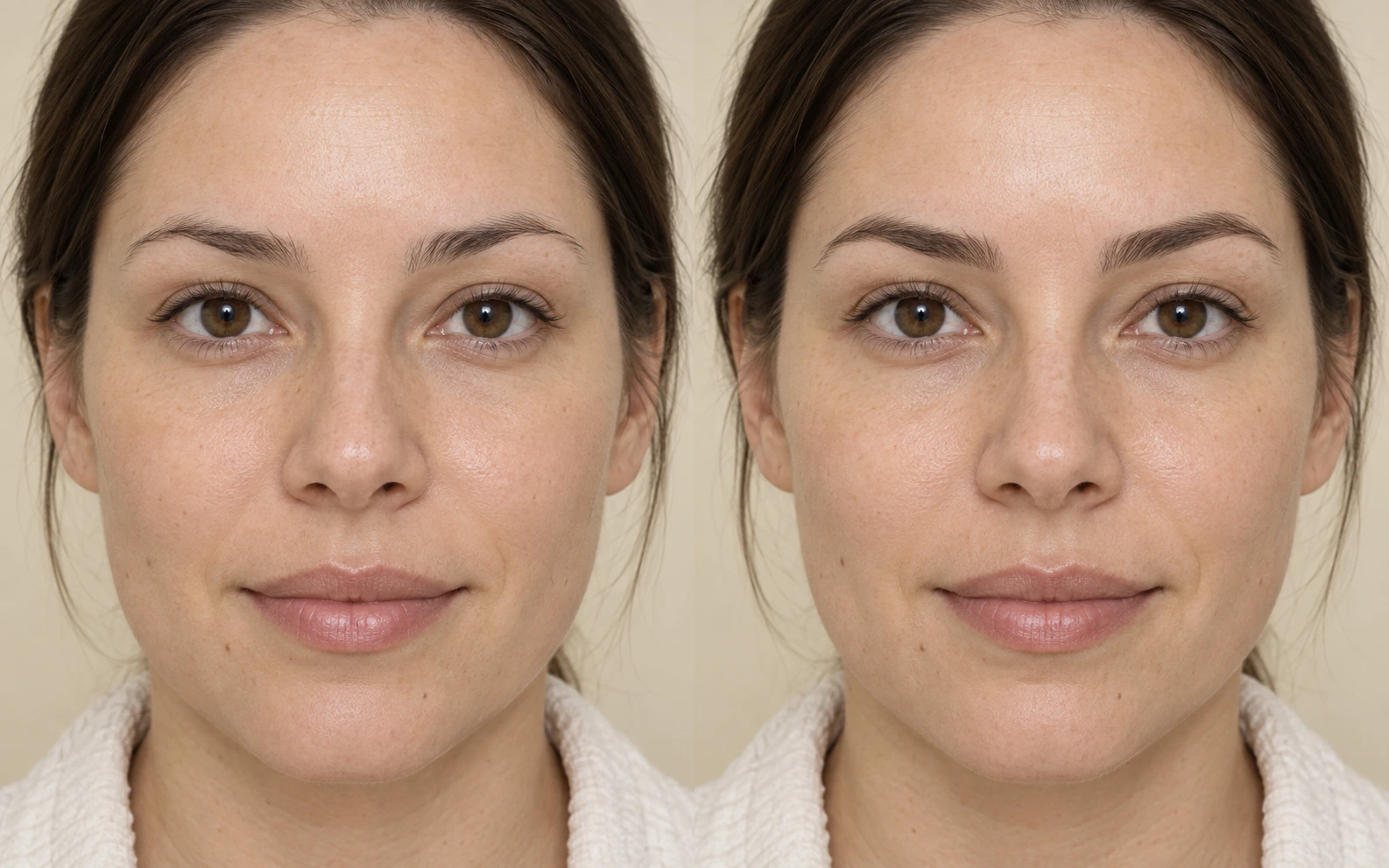 After: Illustrative permanent brow makeup comparison